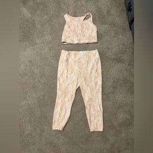 Torrid Peach and White Activewear Set